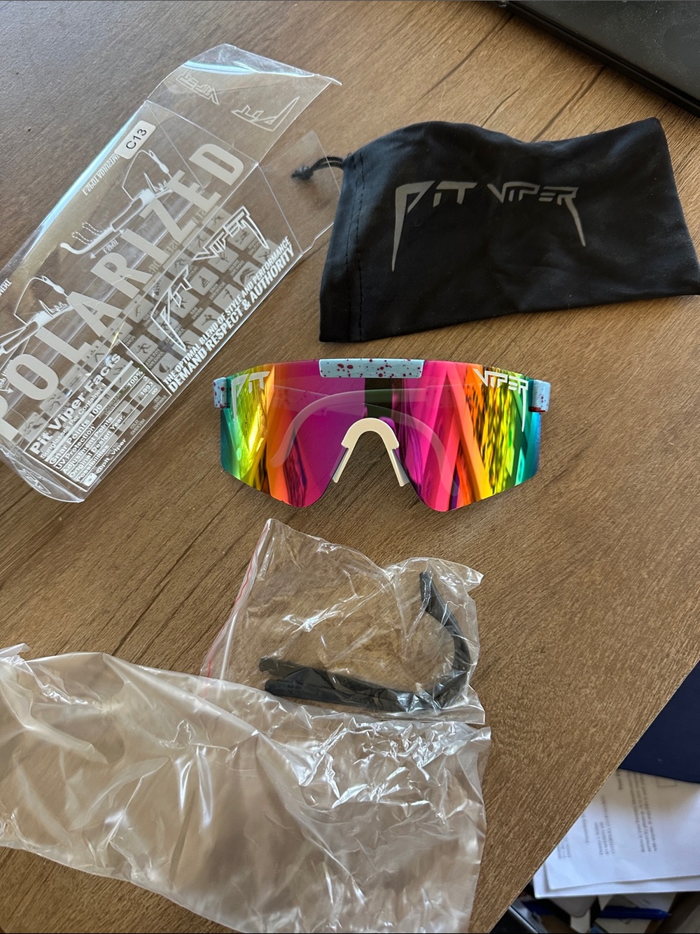 Pit Viper Multicolor Rainbow Shield Sunglasses